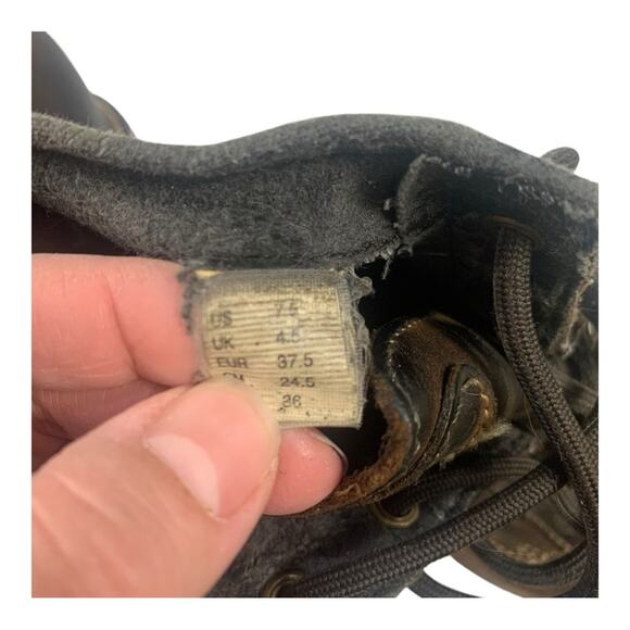 Skechers 7.5 Women's Brown Leather healed vintage y2k Ankle Boots chunky - Picture 2 of 16